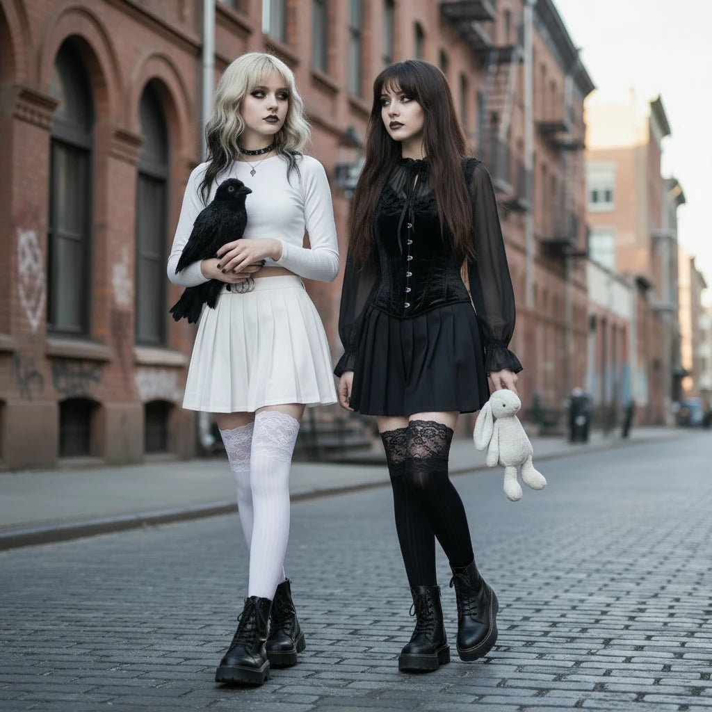 Premium Over the Knee Lace Stockings for Women & Girls Trendy & Irresistible , Lace Thigh High Stockings Elegant, Flirty & Lolita-Inspired