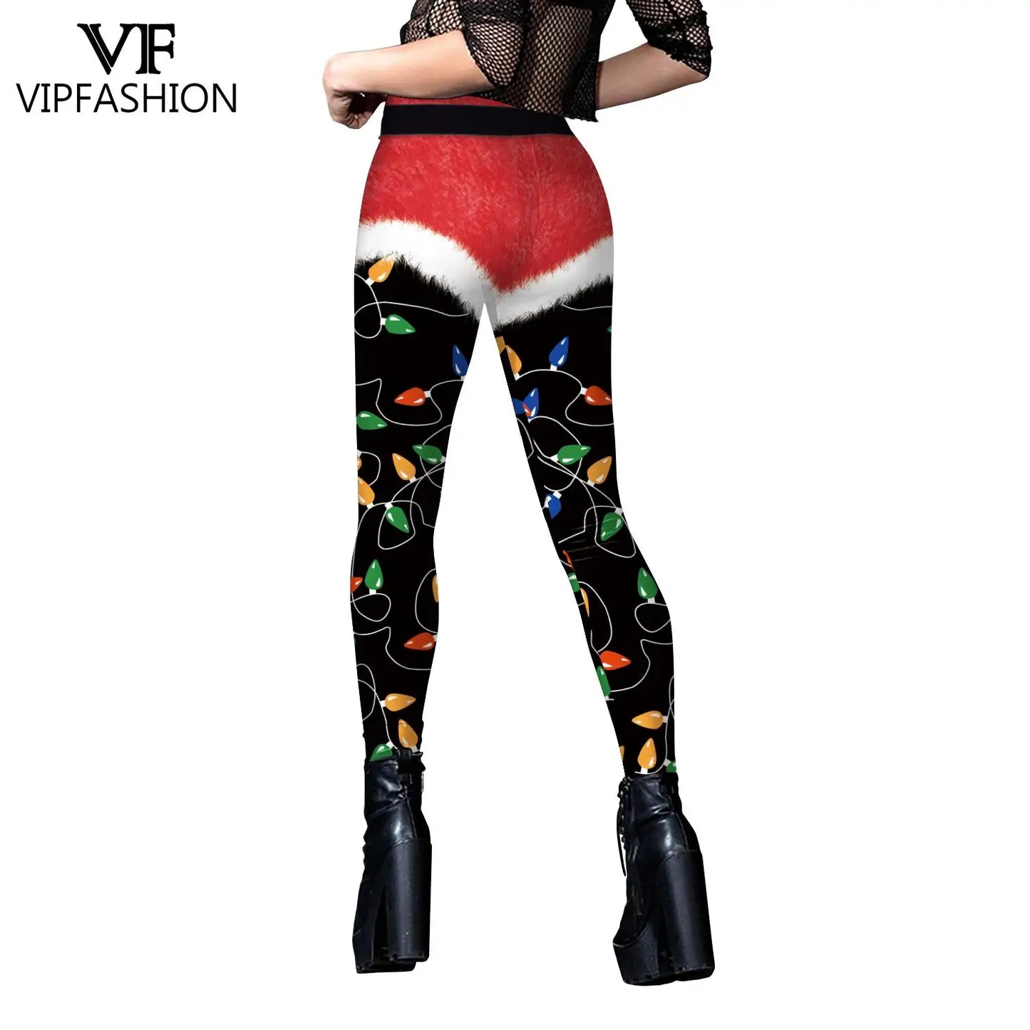 VIP FASHION Quality 2026 Edition Women Cosplay Xmas Belt 3D Print Gifts Leggings Christmas Snowflake Pattern Stretchy Skinny Workout Pants