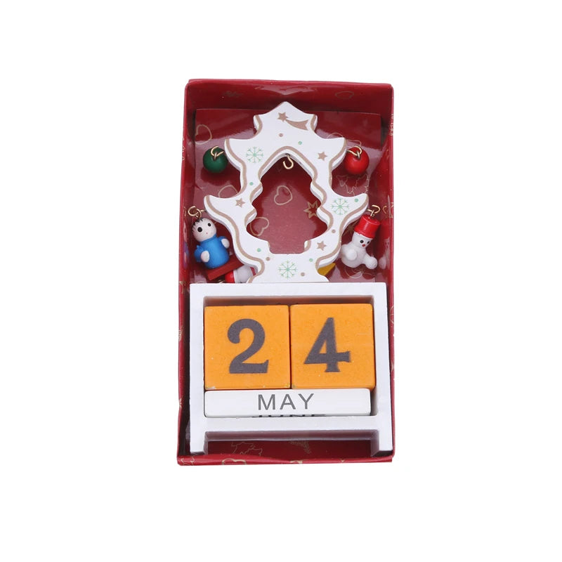Bring Joy to Your Desk Christmas Countdown Calendar with Cute Characters!, Countdown to Christmas Santa, Elk & Snowman Wooden Calendar! , Festive Wooden Christmas Countdown Calendar!
