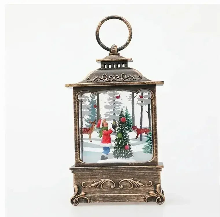 Bring Christmas Magic Home Lighted Snow Globe Lanterns That Sparkle & Glow! Tiny Snowfall, Big Holiday Joy LED Snow Globe Lantern for Christmas Cheer!