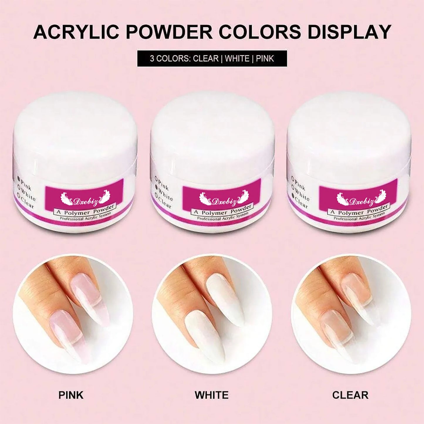 Acrylic Nail Kit for Beginners 12 Color Glitter Acrylic Powder White Clear Pink Acrylic Powder Extension Professional