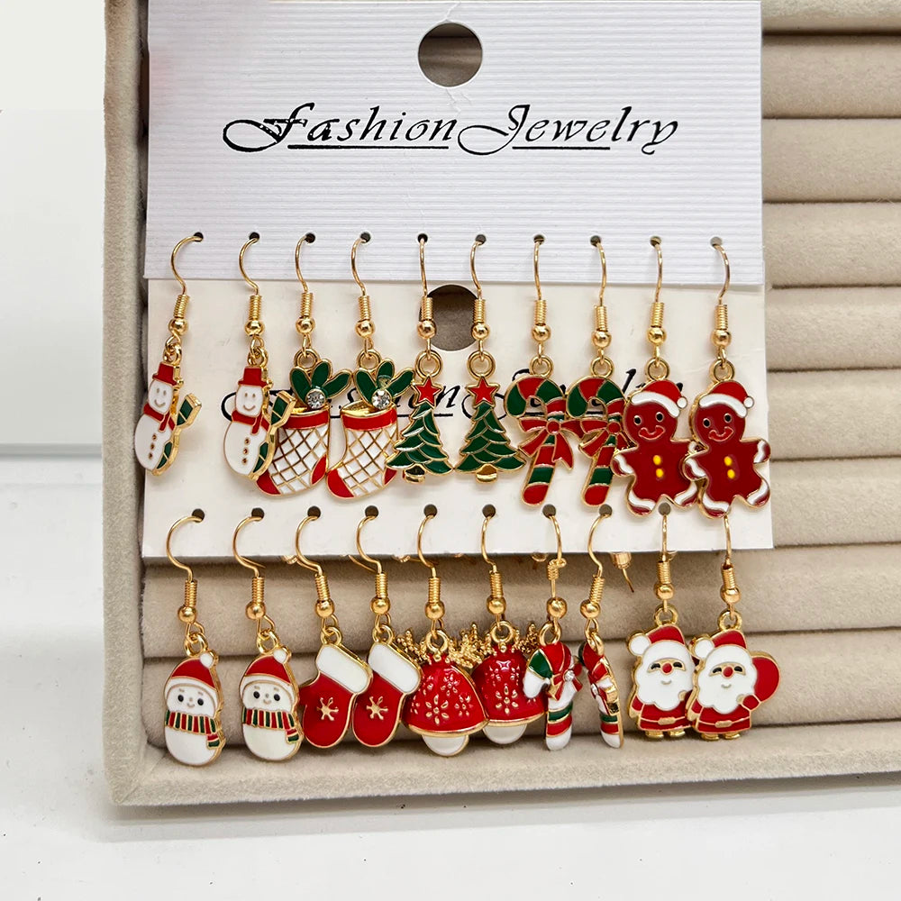 Premium Design Christmas Edition 20PCS Women's Christmas Earring Set Fashion Holiday Earring Bell Bow Earring Snow Party Earring Christmas Gift