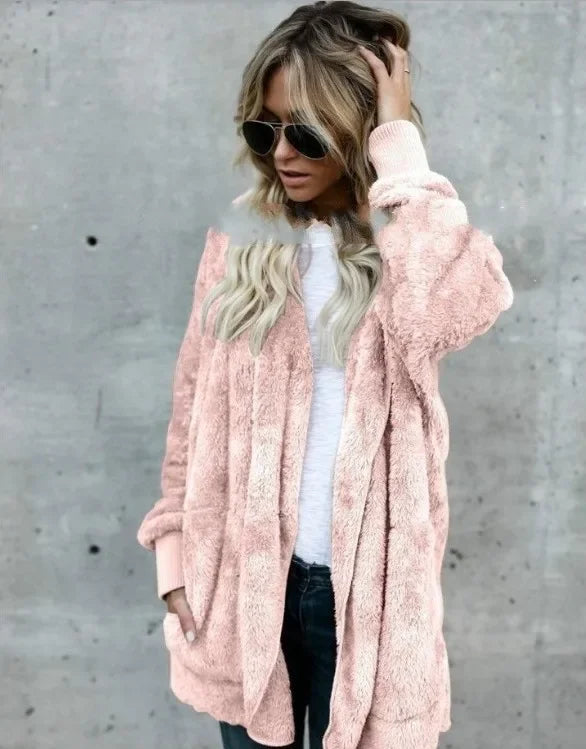 Trend Fashion 2026 Premium Oversized Fleece Cardigan Soft, Stylish & Winter Perfect , Double Fleece Hooded Jacket Plush, Warm & Effortlessly
