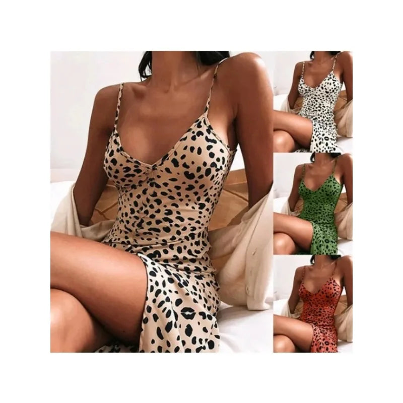 Premium Leopard Print Suspender Dress for Fierce Fashion Queens High Quality Slim Fit Leopard Print Dress That Hugs Every Curve Perfectly, 2026 Leopard Bodycon Dress Trendy, Confident & Irresistible,