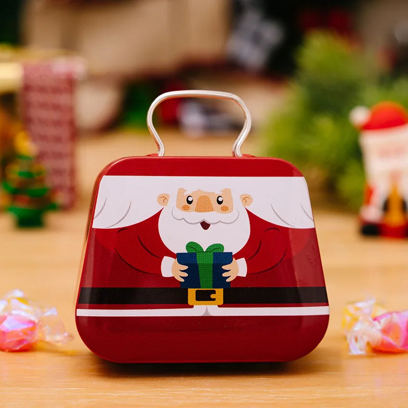 Christmas Metal Box for Kids & Adults!,Christmas 2024 Handbag Tin Jar!, Chic Holiday Storage Jewelry & Treats in a Christmas Tin Handbag!, Store, Gift, & Sparkle Christmas 2024 Handbag Tin Jar