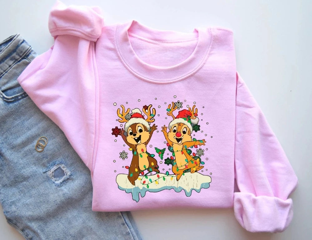 Disneyland Chip & Dale Sweatshirts!, Christmas Couple Sweatshirts for Disney Fans, Chip & Dale Christmas Sweatshirts!, Bring Disneyland Home 2025 Chip & Dale Christmas Sweatshirts!