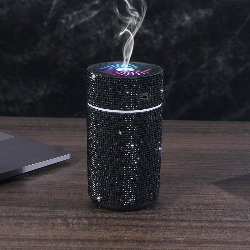 High Quality 2026 Edition Luxury Shiny Car Diffuser Humidifier with LED Light Diamond Auto Air Purifier Diffuser Air Freshener Bling Car Accessories
