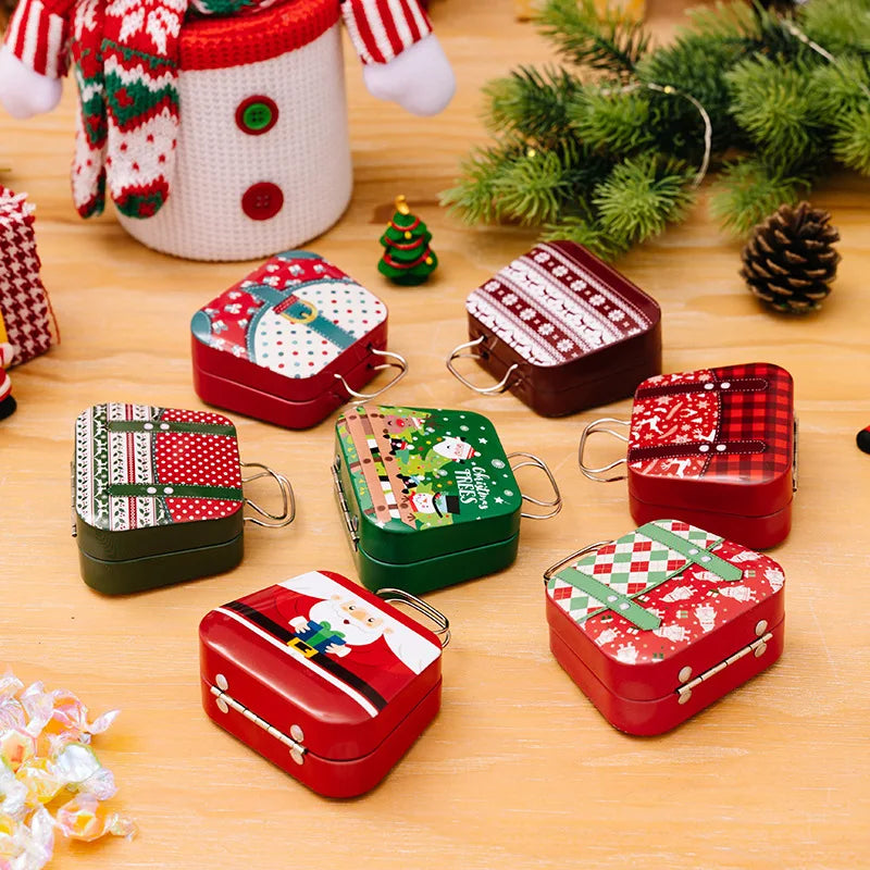 Christmas Metal Box for Kids & Adults!,Christmas 2024 Handbag Tin Jar!, Chic Holiday Storage Jewelry & Treats in a Christmas Tin Handbag!, Store, Gift, & Sparkle Christmas 2024 Handbag Tin Jar