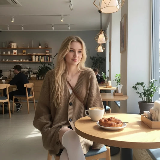 Autumn/Winter Loose Knit Cardigan Sexy, Stylish & Effortlessly Trendy, Premium V-Neck Long Sleeve Sweater Jacket for Women, Relaxed & Trendy! Women’s Knitted V-Neck Sweater Cardigan for Effortless Style