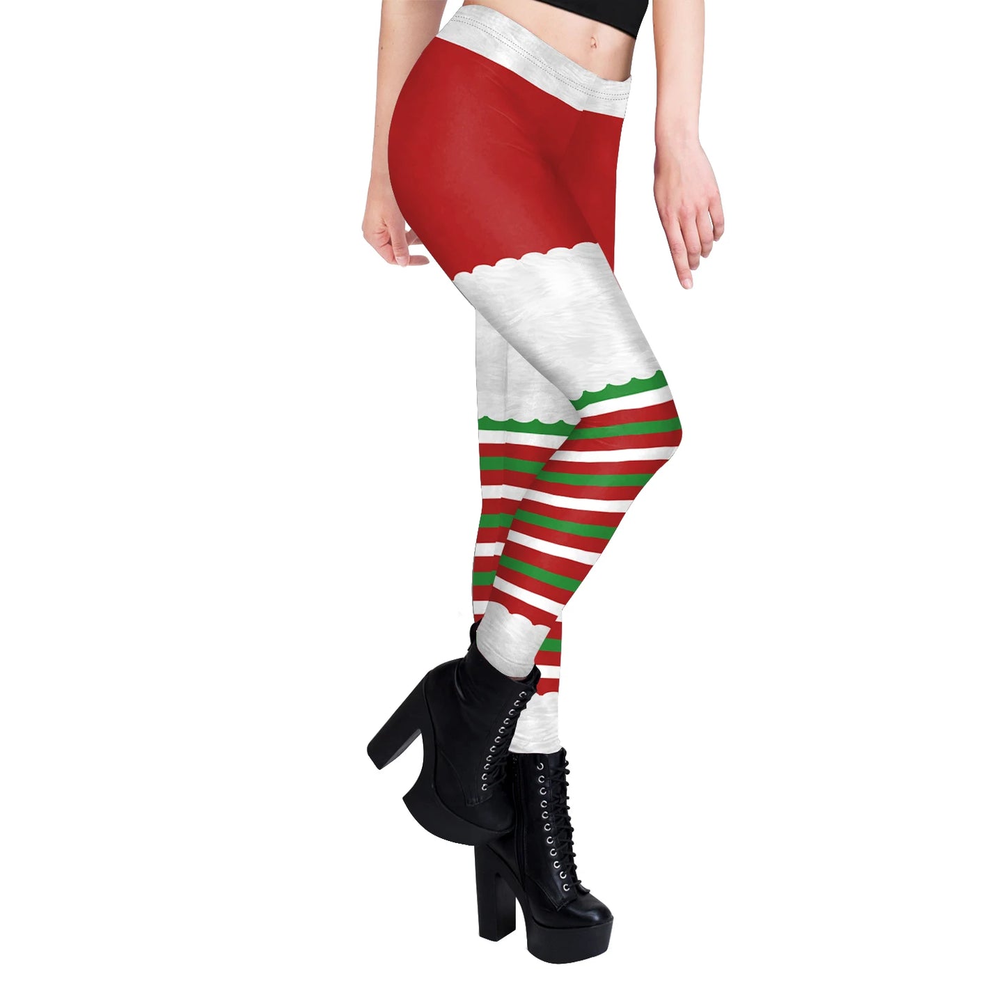 Sexy Christmas Elf Leggings for Women!, Stretchy, Cute & Holiday Ready  You’re My Secret Leggings, Festive Gym & Lounge Wear Women’s Christmas Elf Pants