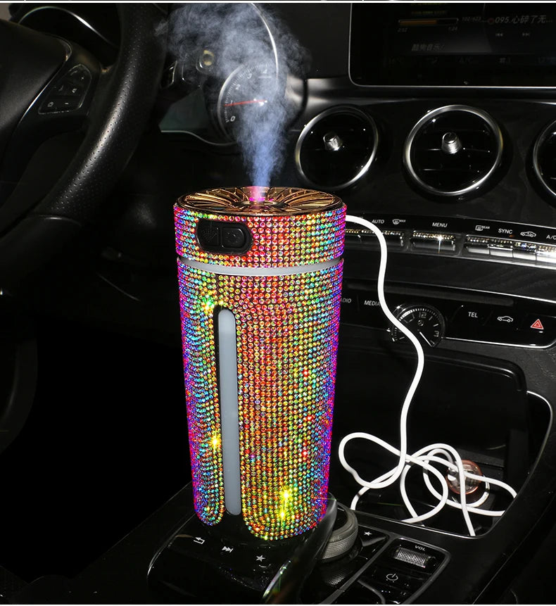 New Luxury Car Diffuser  High Quality 2026 Edition Humidifier with LED Light Diamond Auto Air Purifier Aromatherapy Diffuser Air Freshener Auto Accessories