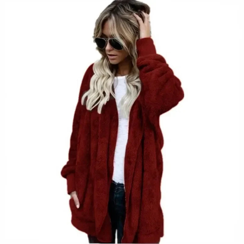 Trend Fashion 2026 Premium Oversized Fleece Cardigan Soft, Stylish & Winter Perfect , Double Fleece Hooded Jacket Plush, Warm & Effortlessly