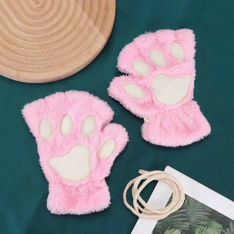 Quality Premium 2026 Style Women Gloves Bear Palm Paw Animals Plushclaw Glove Winter Fluffy Cat Paw Full Finger Gloves Keep Warm Lovely Soft Furry Mittens