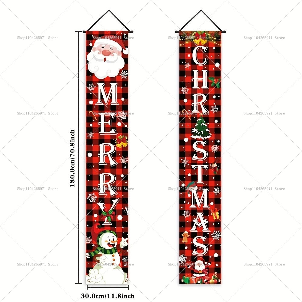 Stunning Christmas Door Couplet for Home Decor!, Festive Christmas Door Banner 2025!, Festive Entrance Magic Merry Christmas Door Banner & Decoration!,