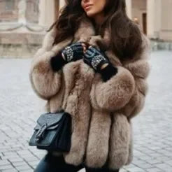 Y2k Faux Fur Jackets for Women Long Puff Sleeve Women Coat Solid Short Warmth Punk Outerwear Clause Ladies Elegant Streetwear