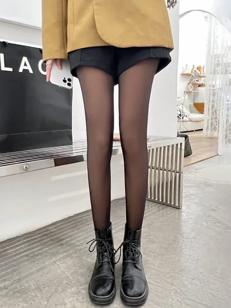 High Quality 2026 Winter Edition Thicken Thermal Tights Leggings Women Winter Fleece Velvet Thermo Stockings High Waist Elastic Slim Sexy Translucent Pantyhose