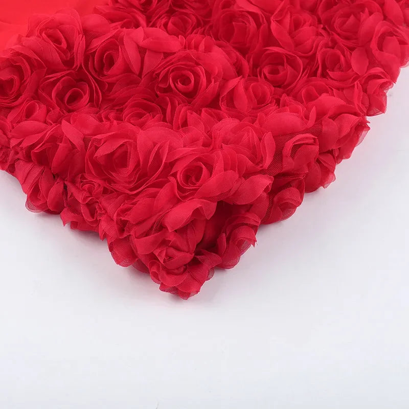 Luxe Floral Elegance Sexy 3D Sheath Dress with Corseted Waist Premium & Irresistible Premium Sexy Wrap Hip Sheath Dress 3D Floral Design