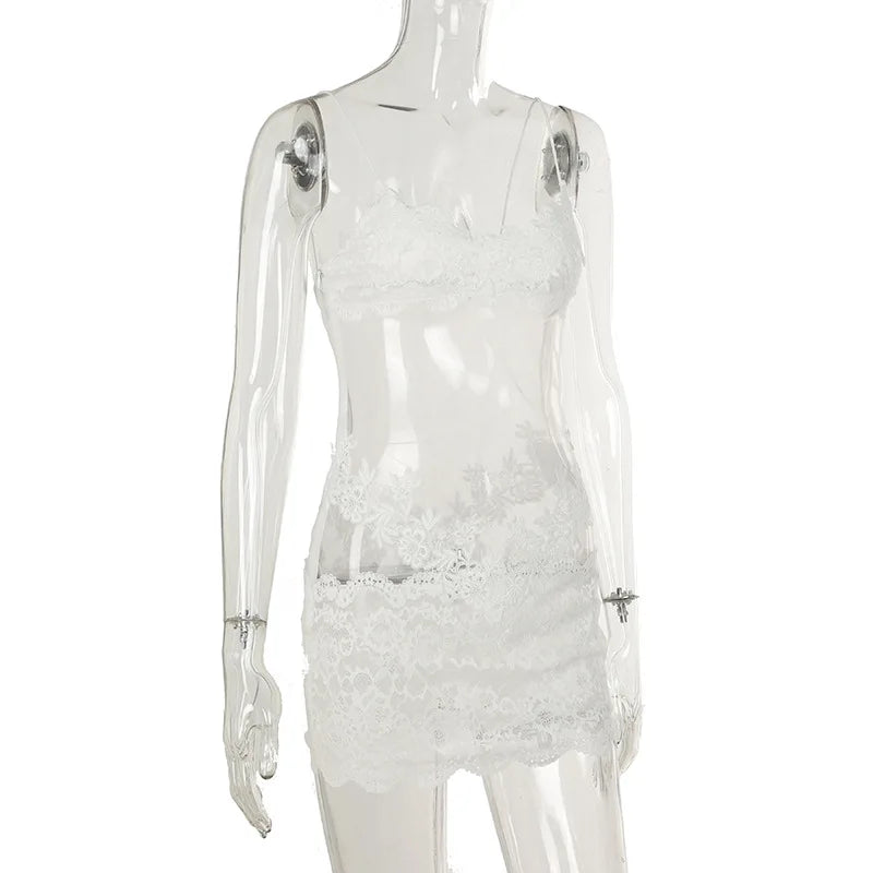Shestyle Lace 2026 Fashion Transparent Mini Dress for Bold & Trendy Women, Sexy Elegance!, Premium Quality Sheath Dress & Mesh Nightwear for Club & Party Nights, Fashion Forward & Instagram-Ready! Lace Transparent Mini Dress for Women Who Dare to Slay
