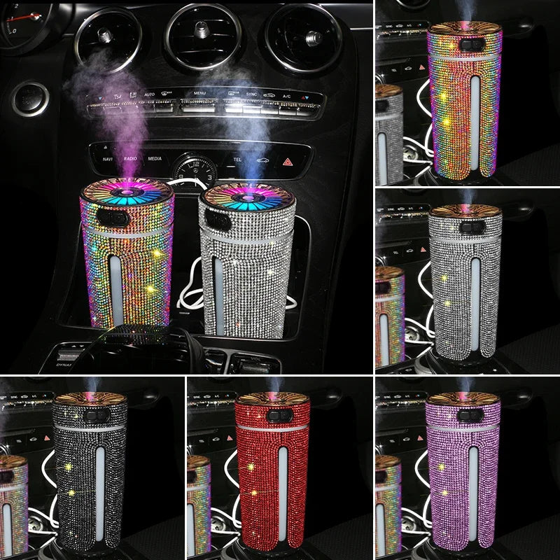 New Luxury Car Diffuser  High Quality 2026 Edition Humidifier with LED Light Diamond Auto Air Purifier Aromatherapy Diffuser Air Freshener Auto Accessories