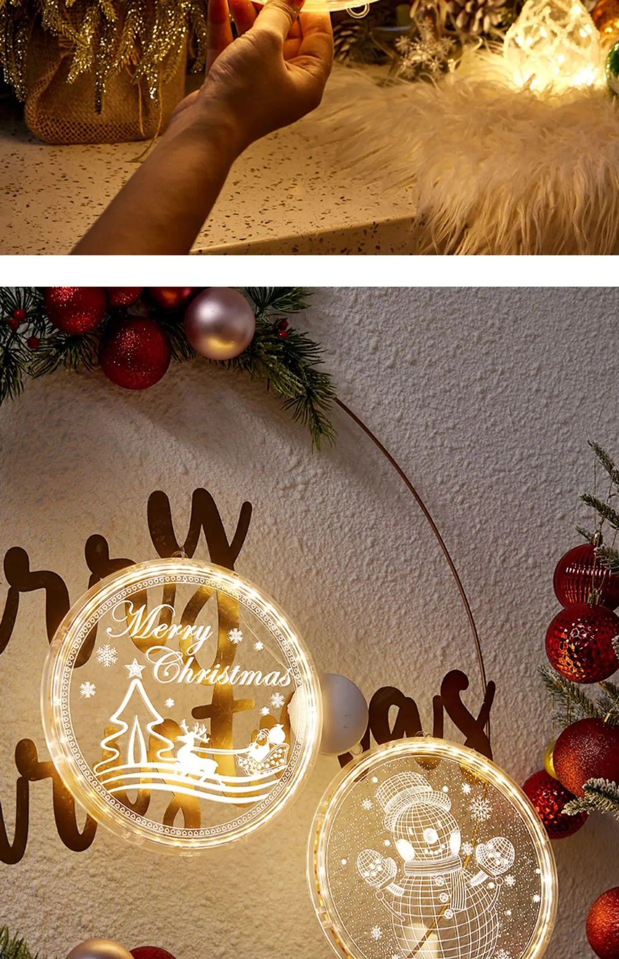Christmas Hanging Ornament Lights!, Transparent LED Christmas Decorations!, Glow into the Holidays Transparent Luminous Night Lights!