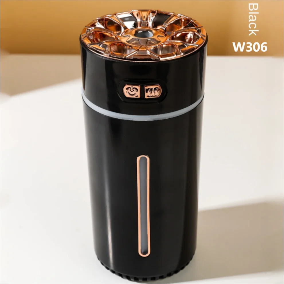 Premium Car Diffuser HumidifierUSB Rechargeable Humidifier for Car & Office Compact, Elegant, 300ml Car Humidifier with Visible Water Level & Color Changing Lights