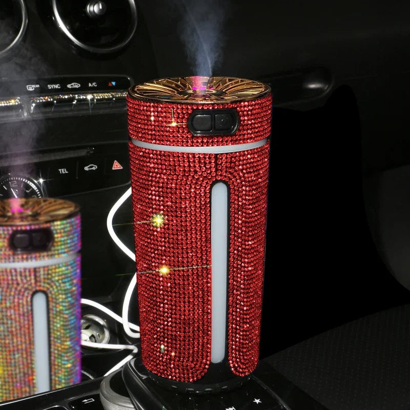New Luxury Car Diffuser  High Quality 2026 Edition Humidifier with LED Light Diamond Auto Air Purifier Aromatherapy Diffuser Air Freshener Auto Accessories