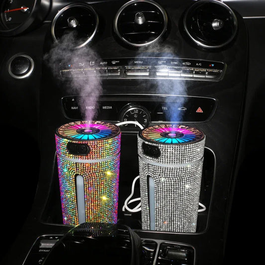New Luxury Car Diffuser  High Quality 2026 Edition Humidifier with LED Light Diamond Auto Air Purifier Aromatherapy Diffuser Air Freshener Auto Accessories