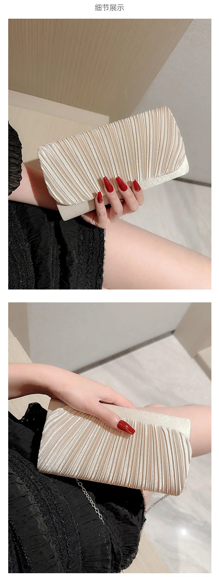 Texture Noble and Fashionable One Shoulder Crossbody Fashion Bag Party hand bag elegant luxury Fashion fold evening clutch bag