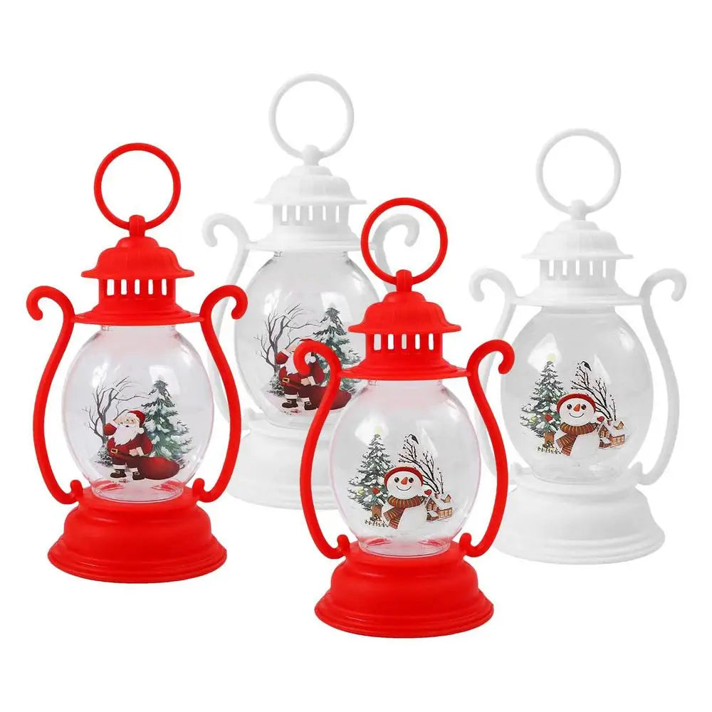Bring the North Pole Home Adorable LED Snowman & Santa Lanterns for Pure Christmas Vibes! Let It Glow! Festive Christmas Lanterns with Santa & Snowman ,The Cutest Gift This Holiday! , Magical Christmas Lanterns That Light Up