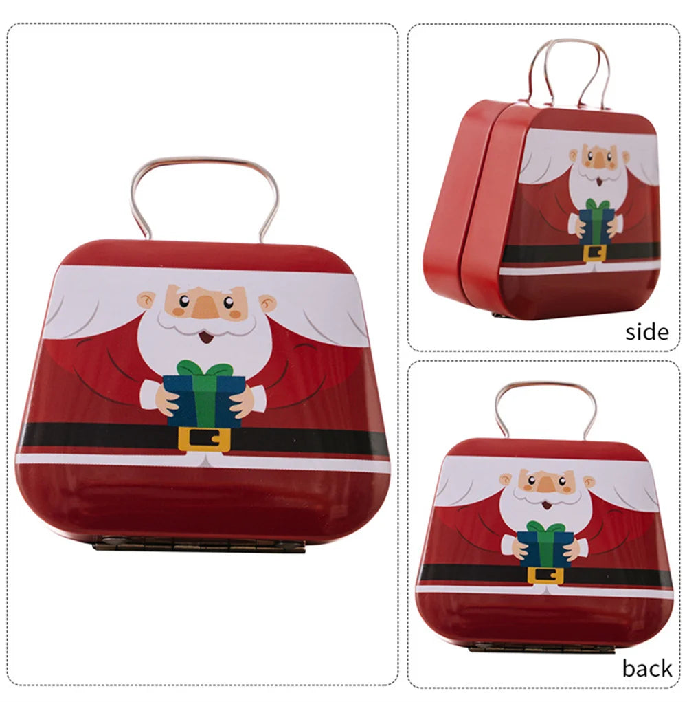Christmas Metal Box for Kids & Adults!,Christmas 2024 Handbag Tin Jar!, Chic Holiday Storage Jewelry & Treats in a Christmas Tin Handbag!, Store, Gift, & Sparkle Christmas 2024 Handbag Tin Jar