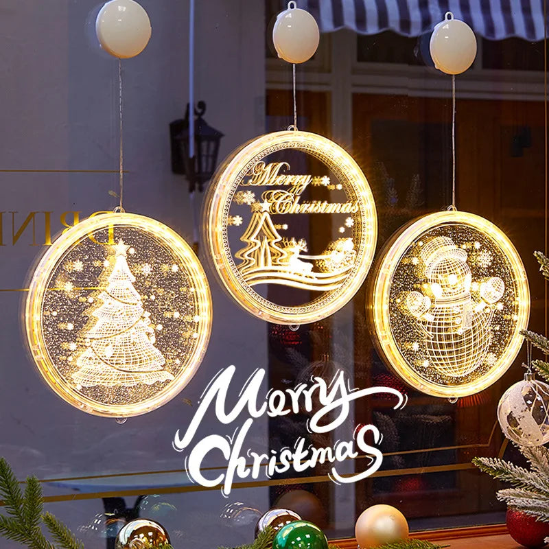 Christmas Hanging Ornament Lights!, Transparent LED Christmas Decorations!, Glow into the Holidays Transparent Luminous Night Lights!
