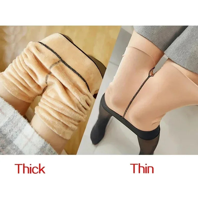 High Quality 2026 Winter Edition Thicken Thermal Tights Leggings Women Winter Fleece Velvet Thermo Stockings High Waist Elastic Slim Sexy Translucent Pantyhose