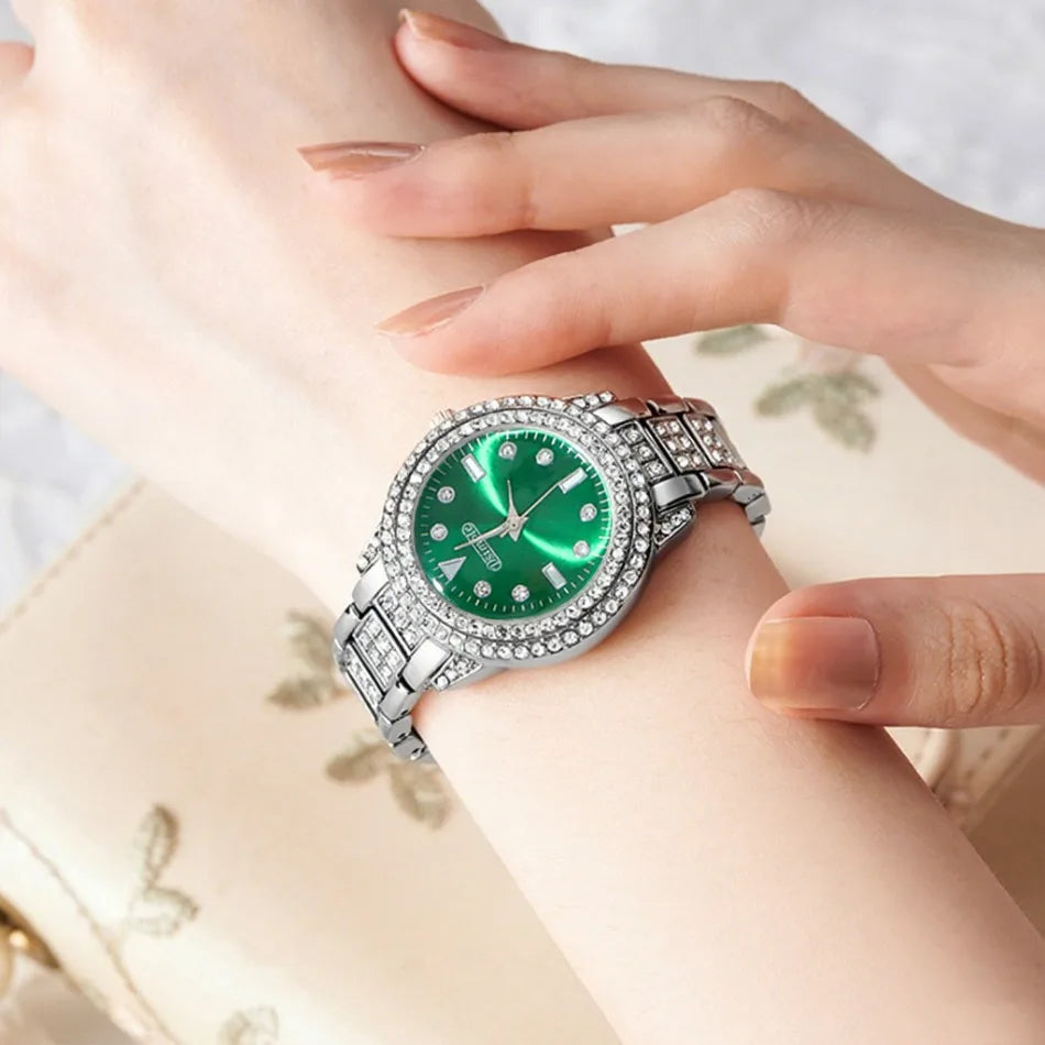 Premium Style & Sparkle Elegant Ladies Quartz Watch with Matching Jewelry Perfect Gift for Her, Luxury Meets Fashion 6PCS Elegant Quartz Watch & Jewelry Set Perfect for Valentine’s Day & Special Occasions