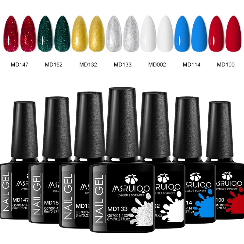 Create Stunning 2026 Nail Art 7 Colors, Endless Style Possibilities, 7pc Gel Polish Set for Long Lasting DIY Manicures!, Salon Perfect Nails Anywhere 7pc Gel Polish Set for DIY Nail Magic
