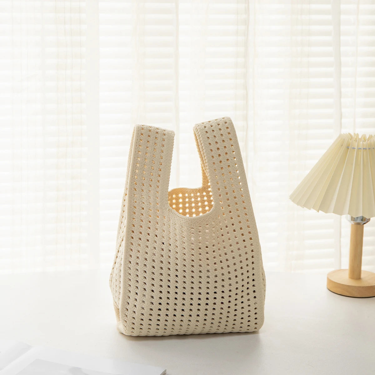 Handmade Knit Wrist Bag Cute, Trendy, Premium Mini Knot Tote Stylish, Colorful & Perfect for Daily Outings