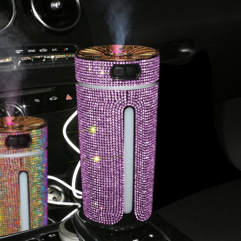New Luxury Car Diffuser  High Quality 2026 Edition Humidifier with LED Light Diamond Auto Air Purifier Aromatherapy Diffuser Air Freshener Auto Accessories