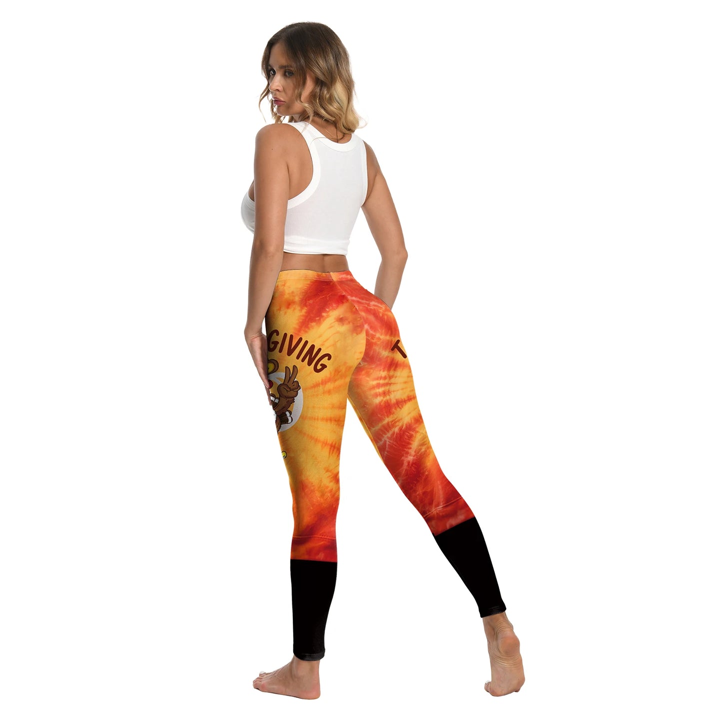 High Quality 2026 Edition Maple Leaf Pattern Cosplay Leggings Thanksgiving Day Turkey Tight Pants Woman Autumn Holiday Costumes Party Performance Trousers