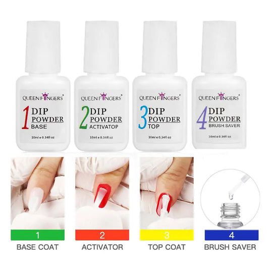Complete Nail Kit Base, Activator, Top Coat & Brush Saver for 2026 Looks!, Long-Lasting, Chip-Free Nails DIY Dipping Powder 2026 Edition!, Salon-Perfect Nails at Home 1-4pcs Dipping Powder System 2026 Style!