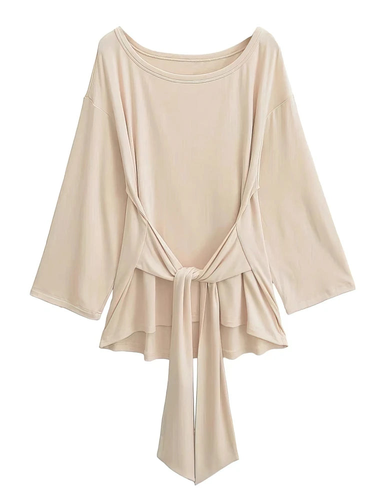 Quality 2026 Fashion Style Sexy Thin See Through Long sleeve Oversize T shirt Women Bandage Off shoulder Top Female Basic Long Tees Korean Chic Lady New