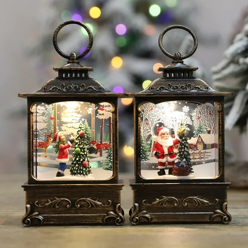 Bring Christmas Magic Home Lighted Snow Globe Lanterns That Sparkle & Glow! Tiny Snowfall, Big Holiday Joy LED Snow Globe Lantern for Christmas Cheer!