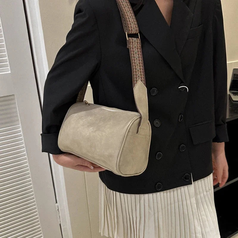 Vintage PU Leather Boston Bag Chic, Compact & Fashion , Premium Crossbody & Shoulder Bag Stylish, Travel