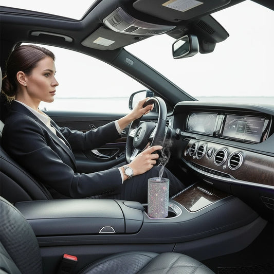 High Quality 2026 Edition Luxury Shiny Car Diffuser Humidifier with LED Light Diamond Auto Air Purifier Diffuser Air Freshener Bling Car Accessories