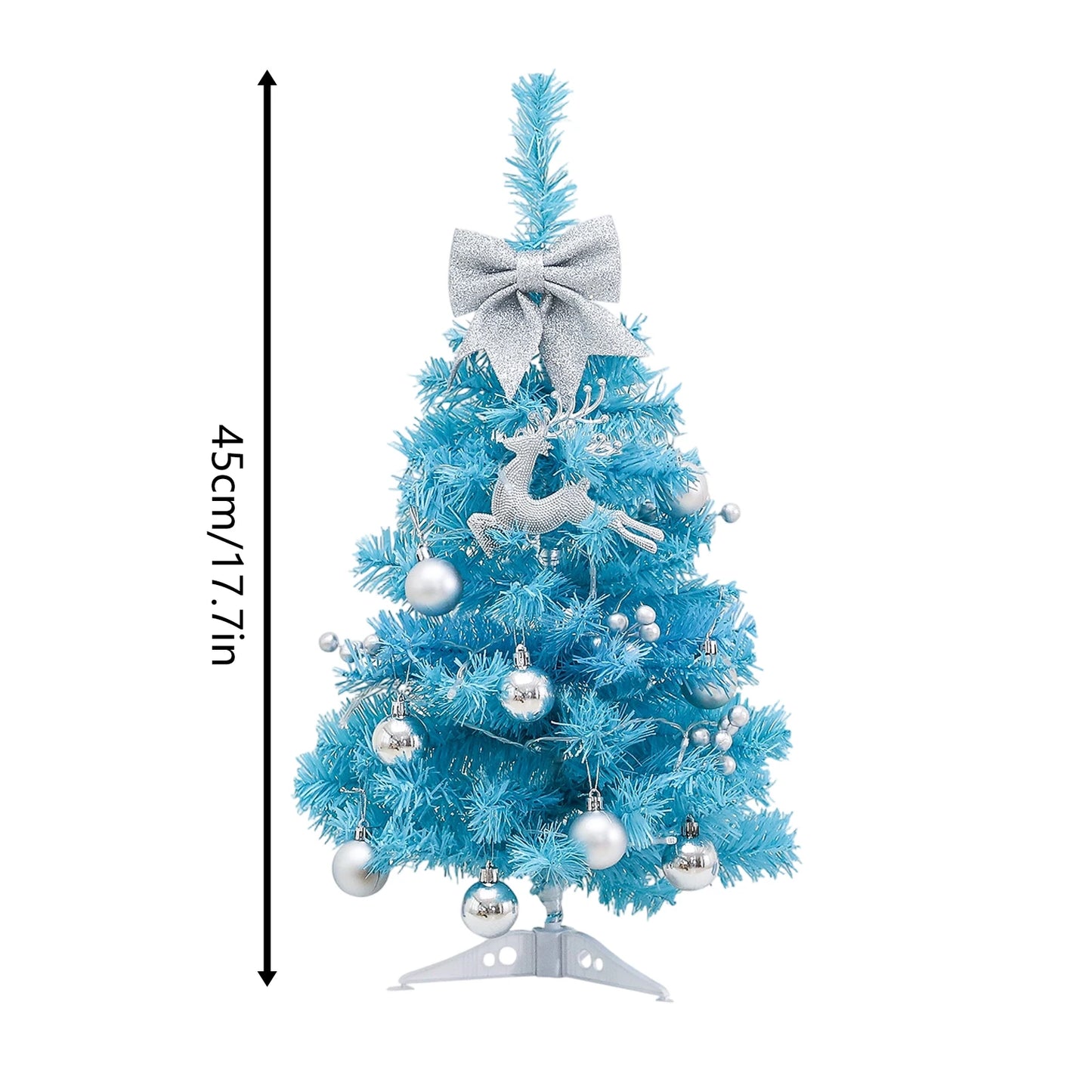 Blue Mini Christmas Tree with Twinkling Lights!, Blue Desktop Christmas Pine Tree 2025, Mini Christmas Tree for Desktop & Home Decor!