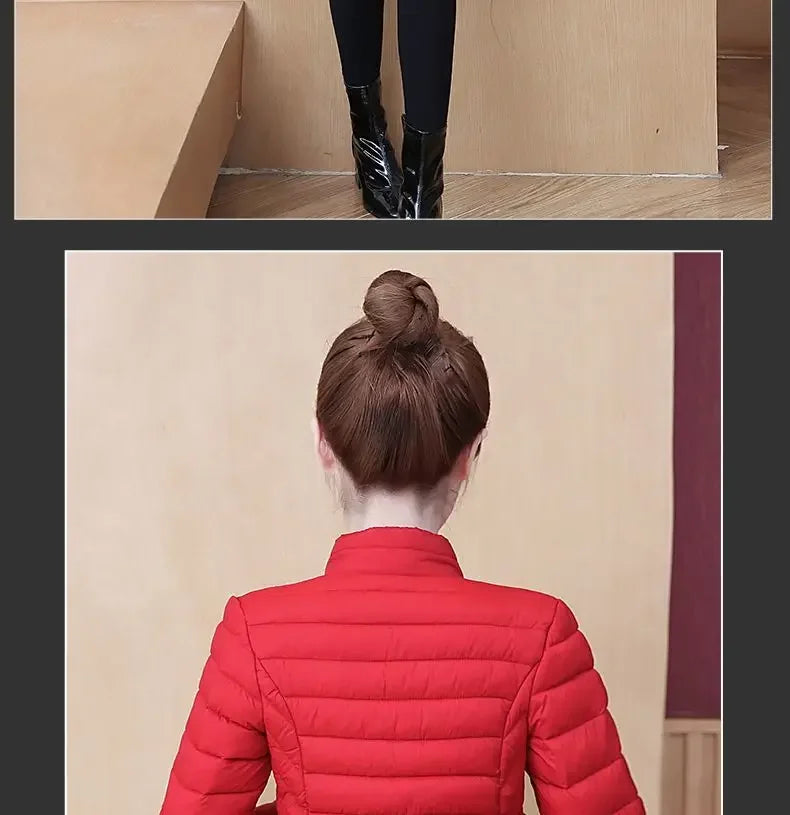 Fashion Women Puffer Jackets Ultralight Duck Down Cotton Jacket 2023 New Autumn Winter Long Sleeve Warm Coat Female Parka