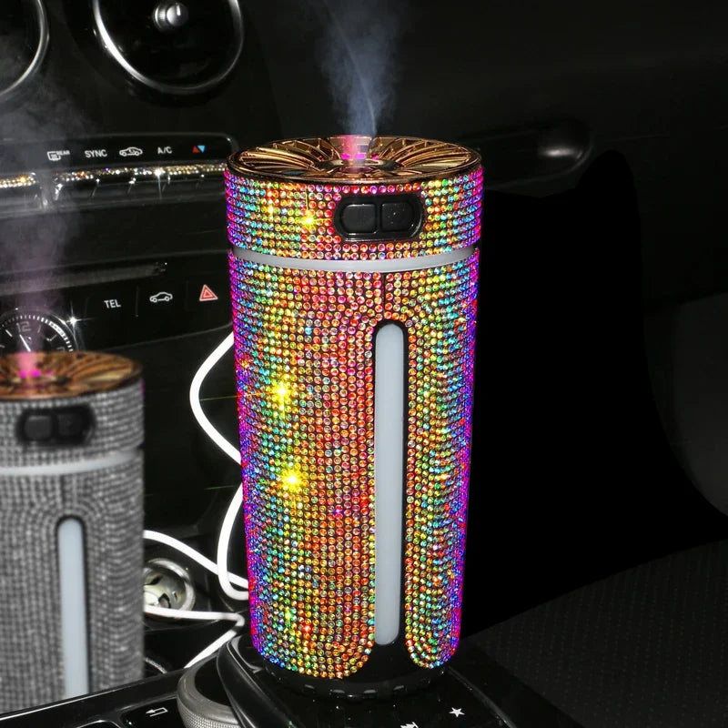 New Luxury Car Diffuser  High Quality 2026 Edition Humidifier with LED Light Diamond Auto Air Purifier Aromatherapy Diffuser Air Freshener Auto Accessories