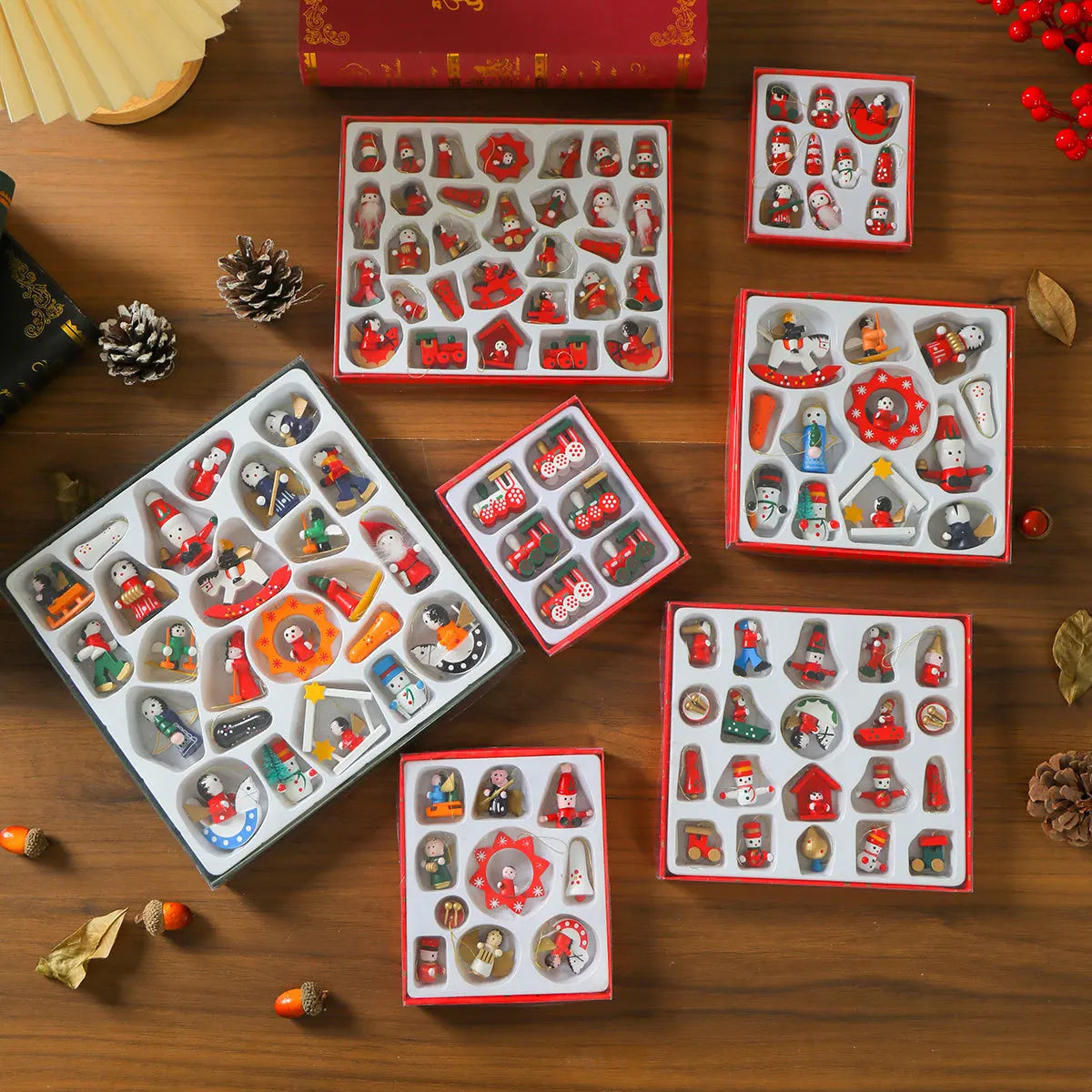 Wooden Christmas Decorations 2025!, Handcrafted Holiday Magic Wooden Pendant Ornaments Set!, Gift-Ready Christmas Charm, Charming Wooden Christmas Ornaments