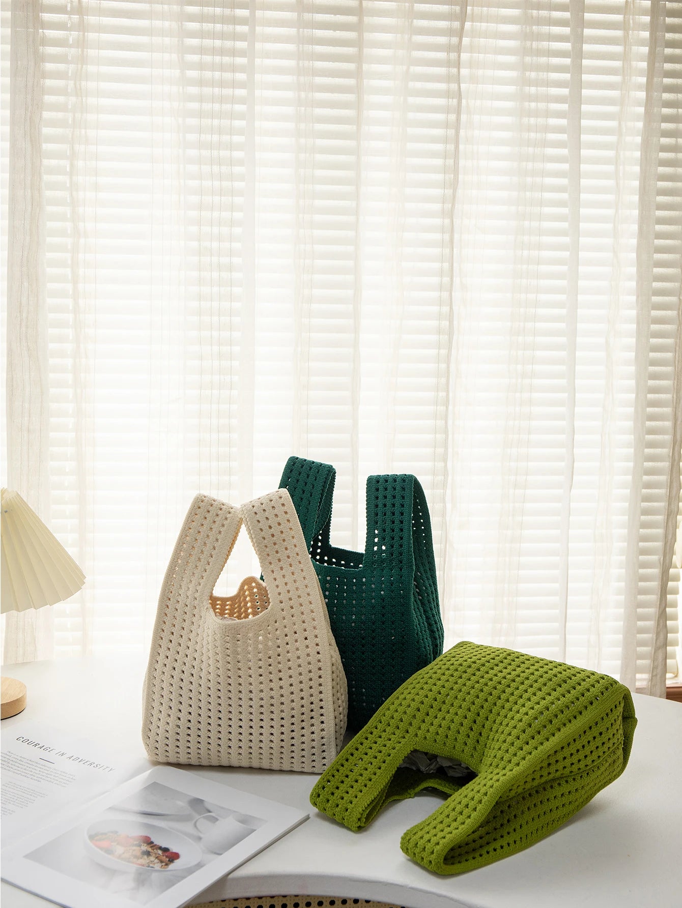 Handmade Knit Wrist Bag Cute, Trendy, Premium Mini Knot Tote Stylish, Colorful & Perfect for Daily Outings