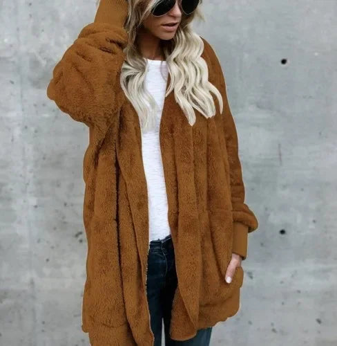 Trend Fashion 2026 Premium Oversized Fleece Cardigan Soft, Stylish & Winter Perfect , Double Fleece Hooded Jacket Plush, Warm & Effortlessly