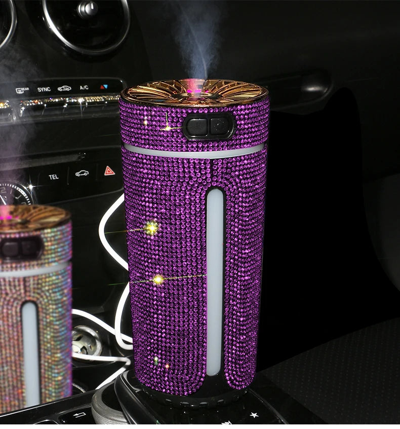 New Luxury Car Diffuser  High Quality 2026 Edition Humidifier with LED Light Diamond Auto Air Purifier Aromatherapy Diffuser Air Freshener Auto Accessories