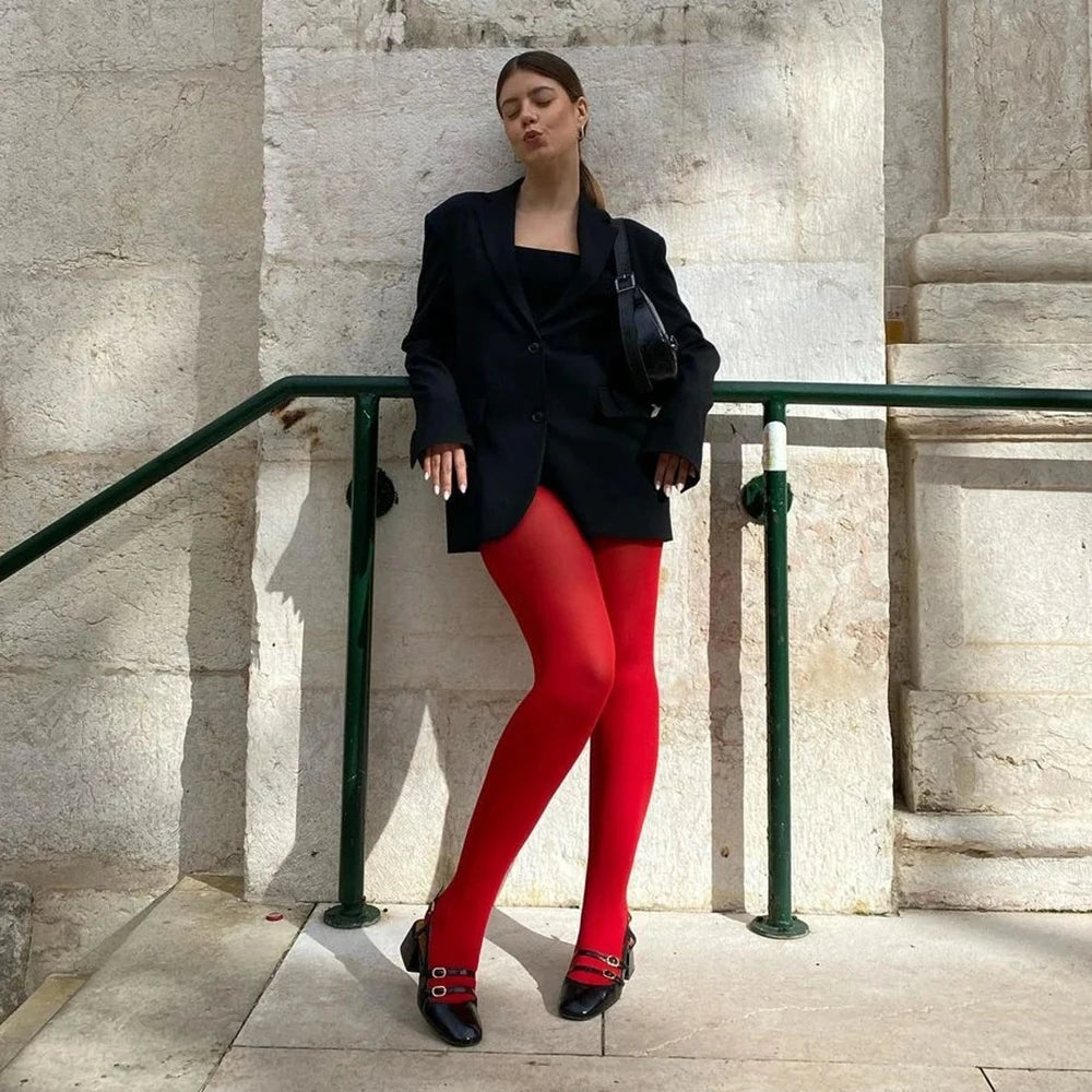 Premium 2026 High Quality New Women Red Tights Velvet Stocking Korea Slim Lingerie Pantyhose Lace Leggings Socks Gothic Socks Party Clothing Accessories